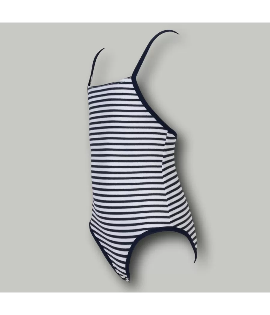 1-delig meisjeszwempak met dunne bandjes marina navy - Maillots 1 pièce fille | Kiwi Saint Tropez