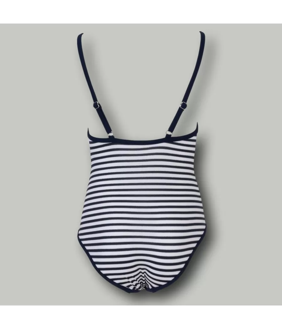 1-delig meisjeszwempak met dunne bandjes marina navy - Maillots 1 pièce fille | Kiwi Saint Tropez