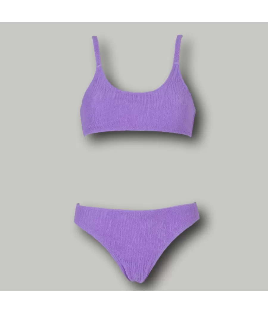 Maillot 2 pièces fille brassière ibizane violet | Kiwi Saint Tropez