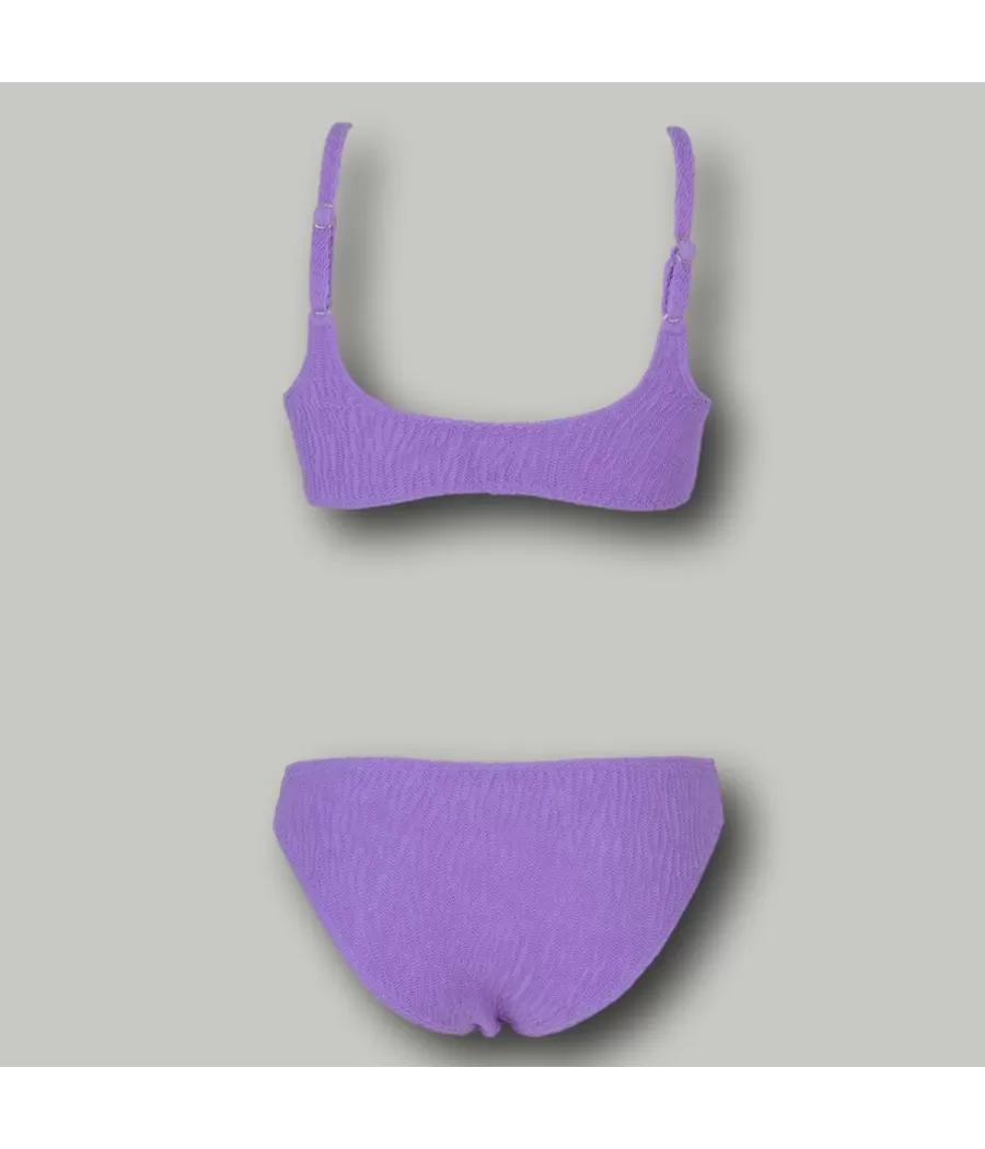 Maillot 2 pièces fille brassière ibizane violet | Kiwi Saint Tropez