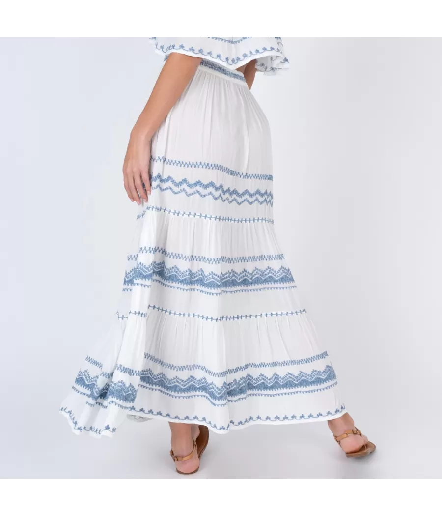 Jupe femme longue Alabama sky - Skirts | Kiwi Saint Tropez