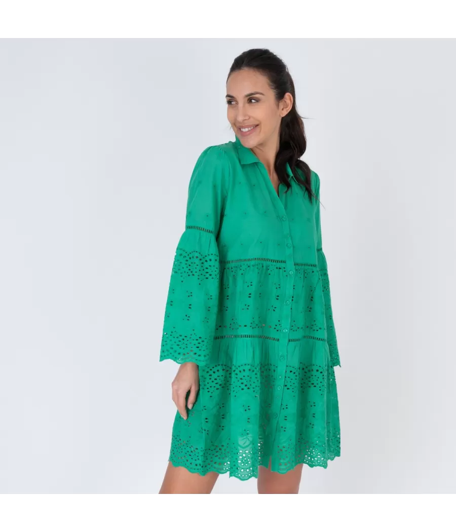 Korte dames tuniek groen - Tuniques femme | Kiwi Saint Tropez