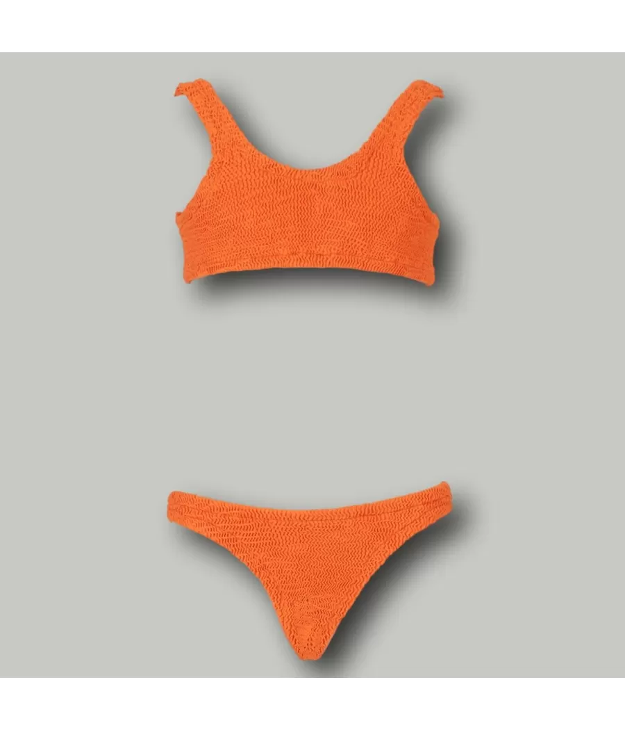 Maillot 2 pièces fille brassière odelia wavy orange | Kiwi Saint Tropez