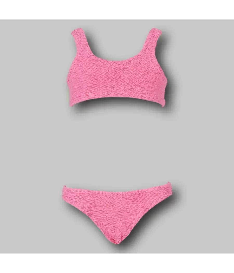 Maillot 2 pièces fille brassière odelia wavy rose | Kiwi Saint Tropez