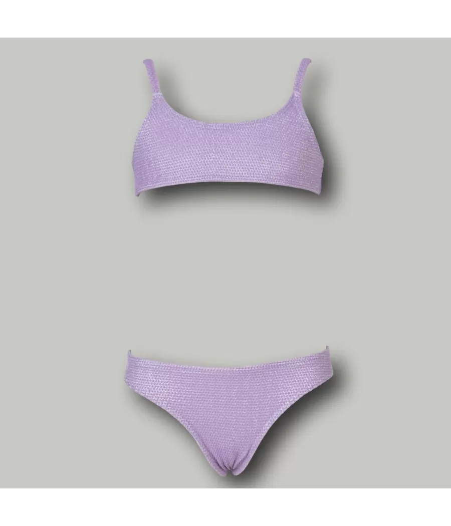 Maillot 2 pièces fille brassière shiny violet | Kiwi Saint Tropez