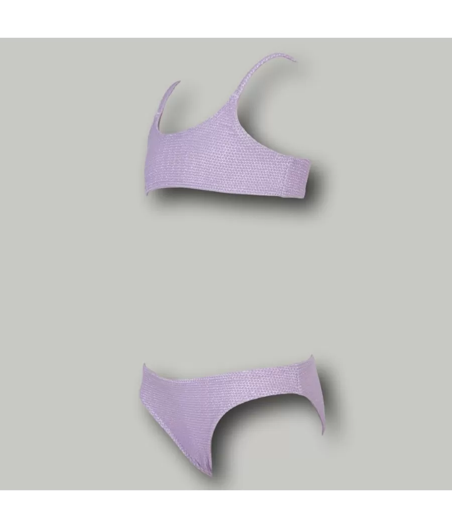 Maillot 2 pièces fille brassière shiny violet | Kiwi Saint Tropez