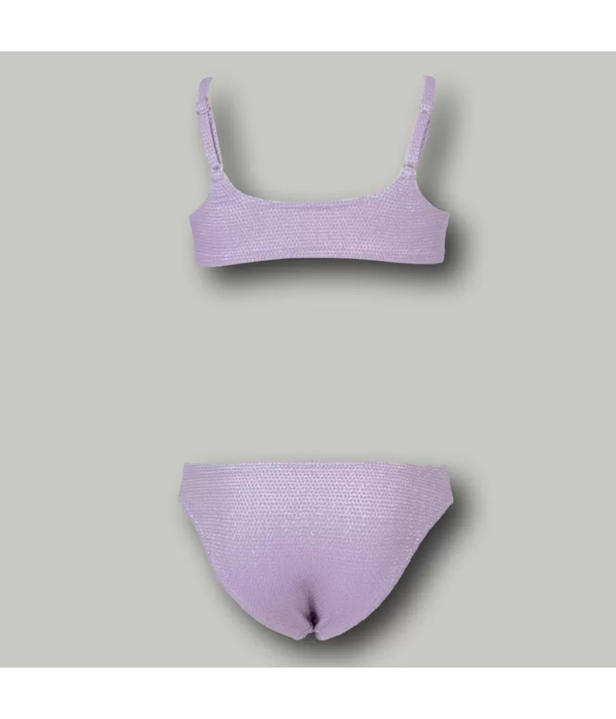 Maillot 2 pièces fille brassière shiny violet | Kiwi Saint Tropez