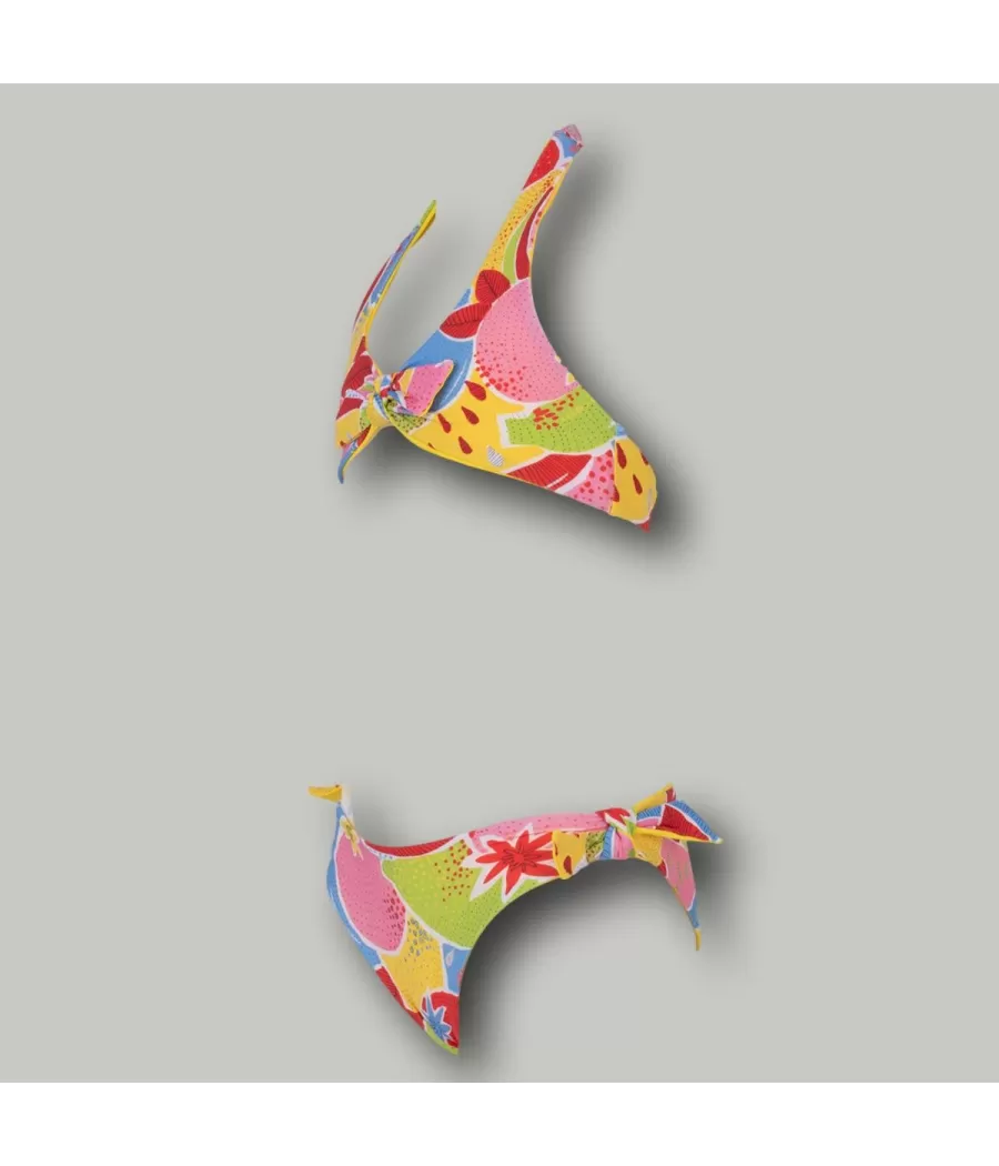 Maillot 2 pièces fille triangle frutti multico | Kiwi Saint Tropez