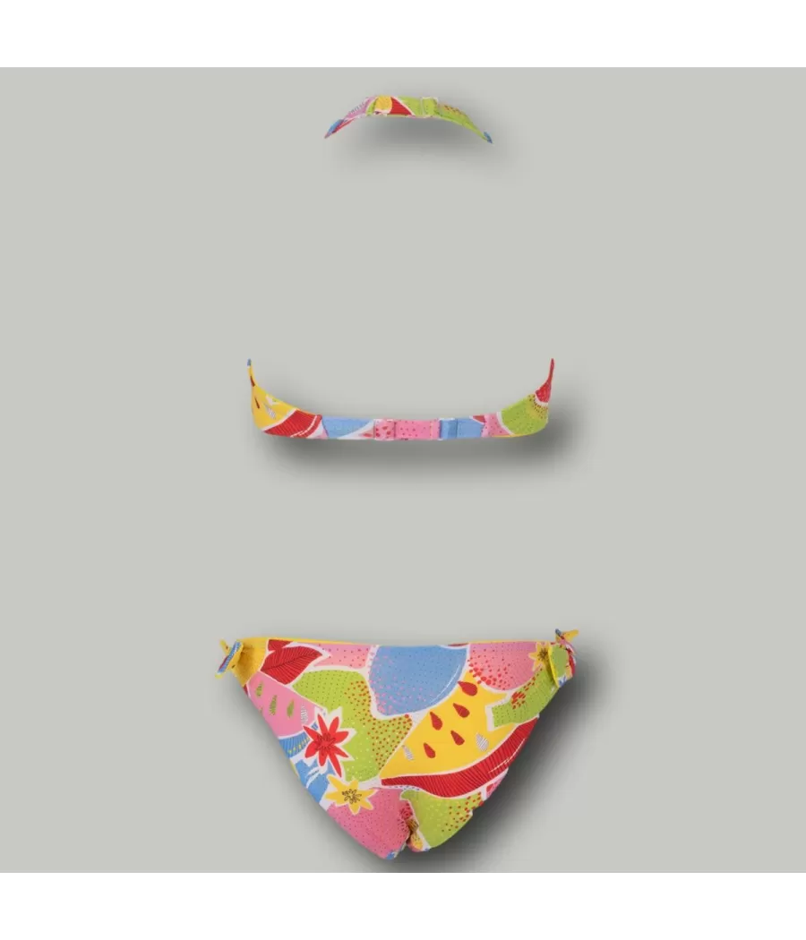 Maillot 2 pièces fille triangle frutti multico | Kiwi Saint Tropez