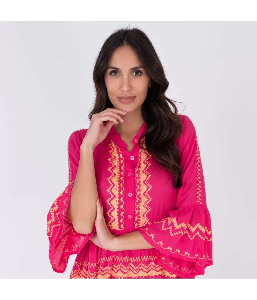 Joia korte dames tuniek fushia