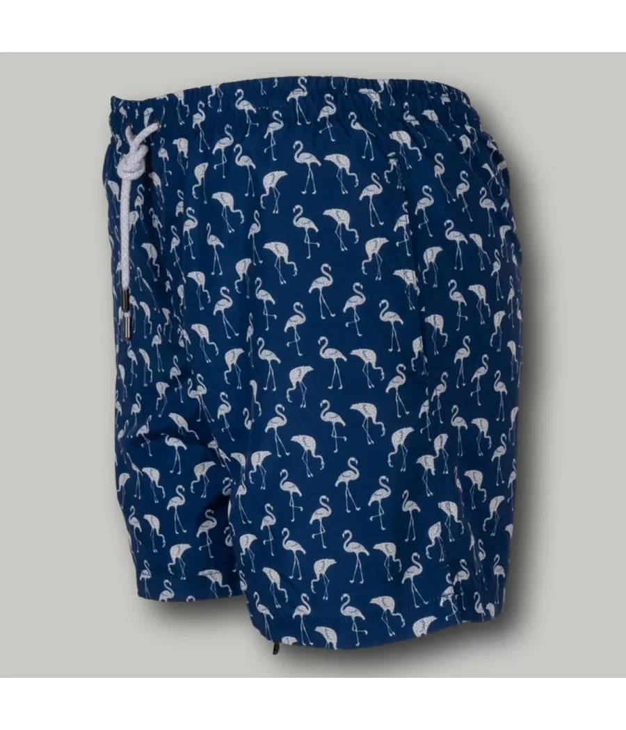 Flamencozwempak marine voor jongens - Boxers imprimés garçon | Kiwi Saint Tropez