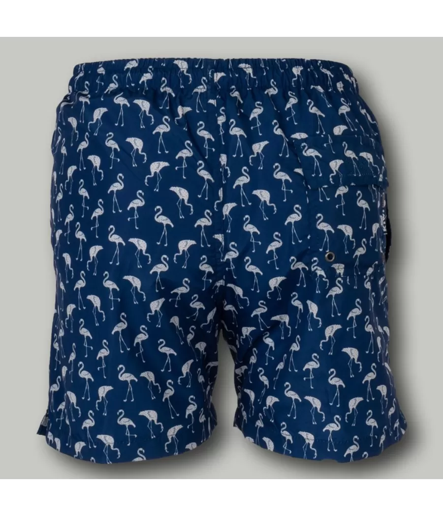 Flamencozwempak marine voor jongens - Boxers imprimés garçon | Kiwi Saint Tropez