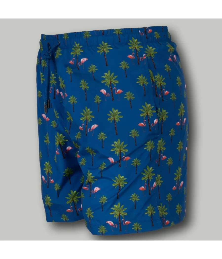 Blauw flamingozwempak voor jongens - Boxers imprimés garçon | Kiwi Saint Tropez