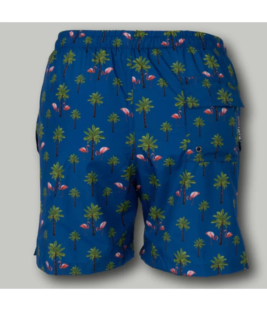 Maillot de bain garçon flamants bleu - Swimwear boy printed | Kiwi Saint Tropez