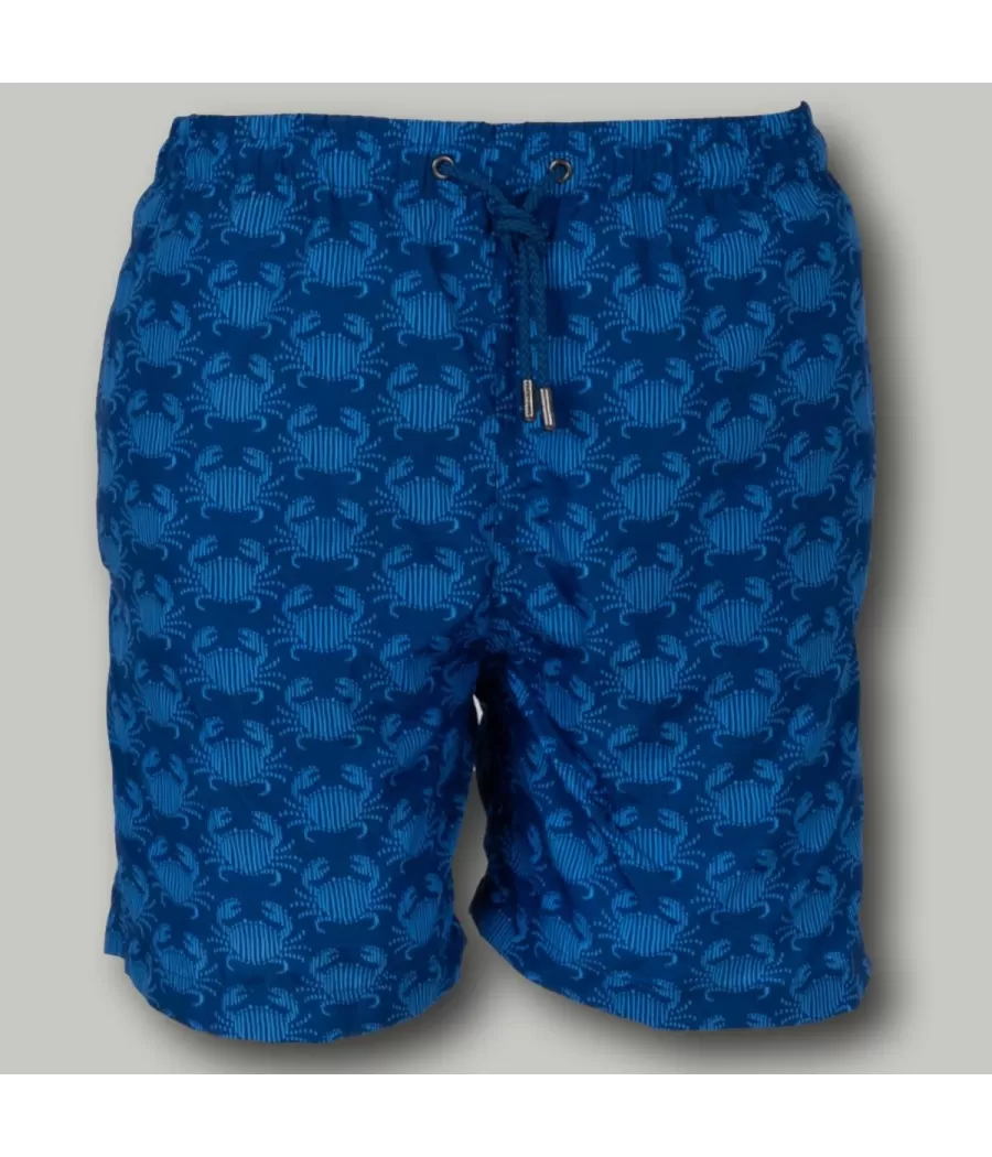 Maillot de bain garçon crabes bleu - Swimwear boy printed | Kiwi Saint Tropez