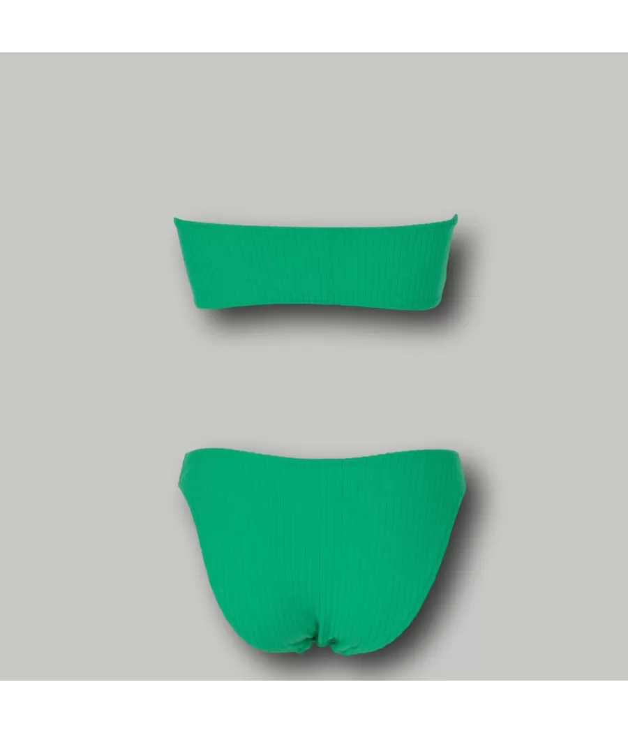 2-delig meisjeszwempak met groene sponsbandeau - Maillots 2 pièces fille | Kiwi Saint Tropez