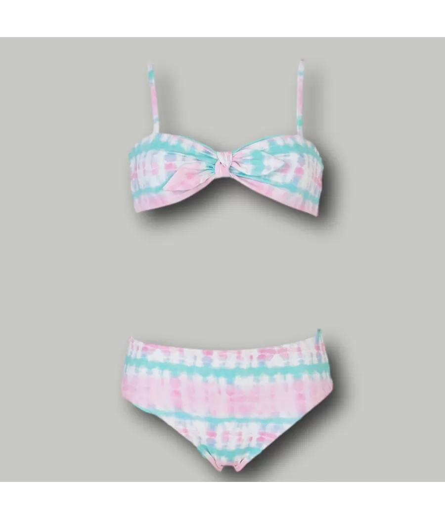 Maillot 2 pièces fille bandeau washy rose | Kiwi Saint Tropez