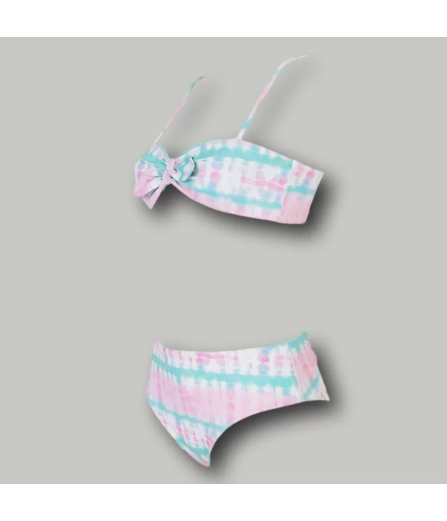 Maillot 2 pièces fille bandeau washy rose | Kiwi Saint Tropez