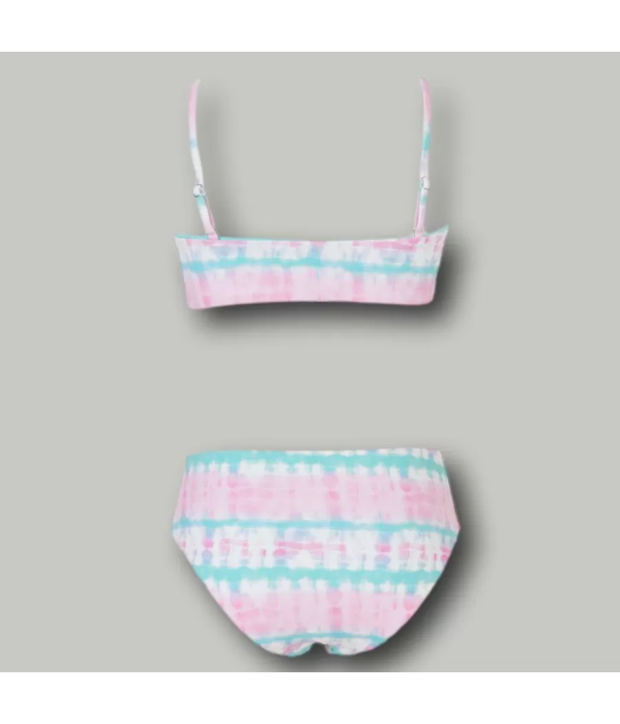 Maillot 2 pièces fille bandeau washy rose | Kiwi Saint Tropez