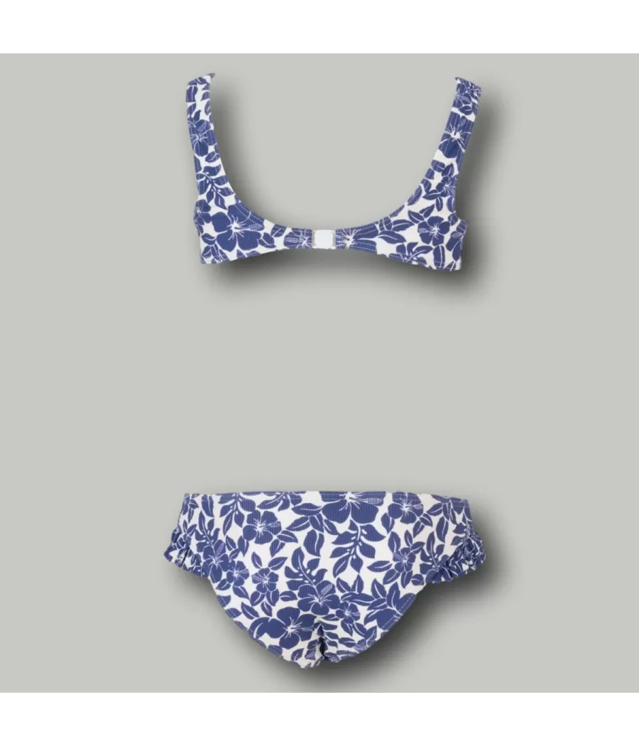 Maillot 2 pièces fille volant papette navy | Kiwi Saint Tropez