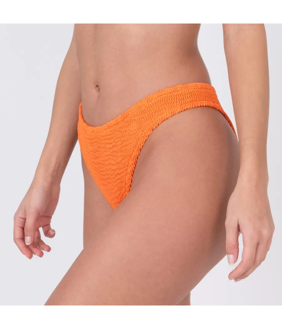 Culotte de maillot femme echancrée odelya one size Wavy orange | Kiwi Saint Tropez