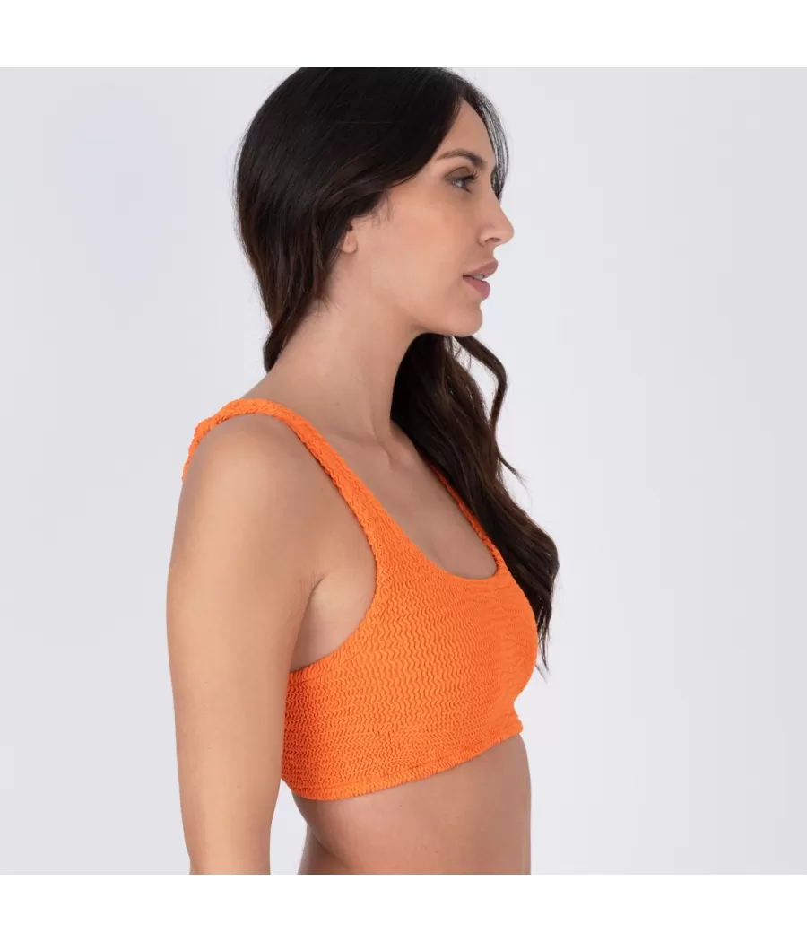 Haut de maillot femme brassière one size Wavy orange | Kiwi Saint Tropez