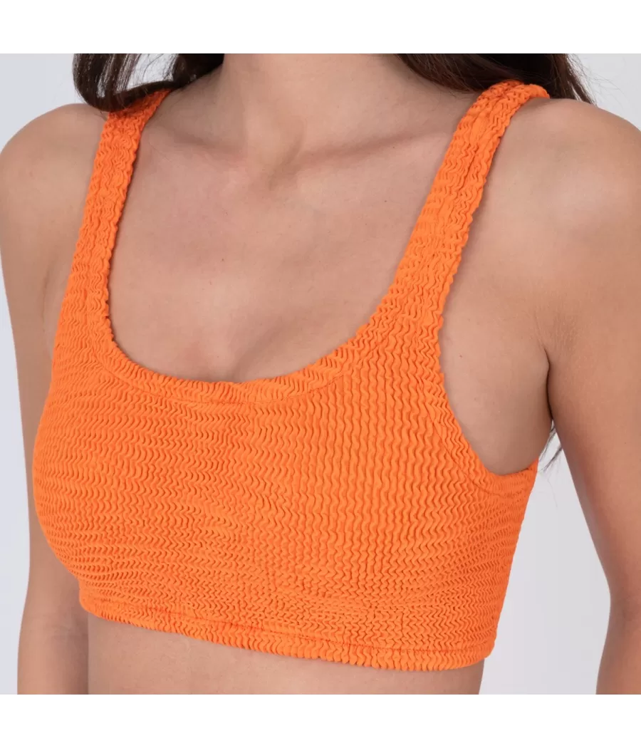 Haut de maillot femme brassière one size Wavy orange | Kiwi Saint Tropez