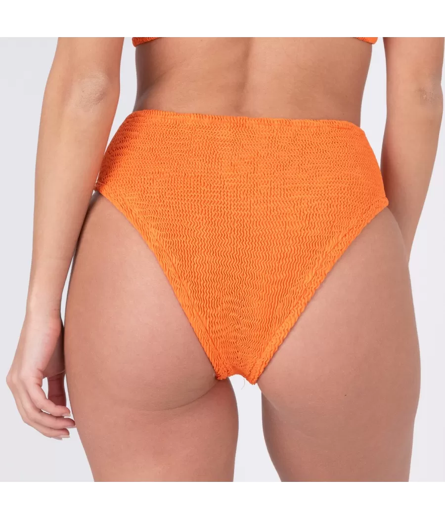 Culotte de maillot femme haute one size Wavy orange | Kiwi Saint Tropez