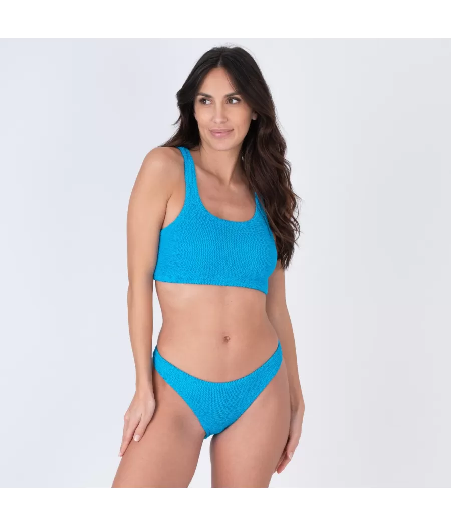 Haut de maillot femme brassière one size Wavy bleu | Kiwi Saint Tropez