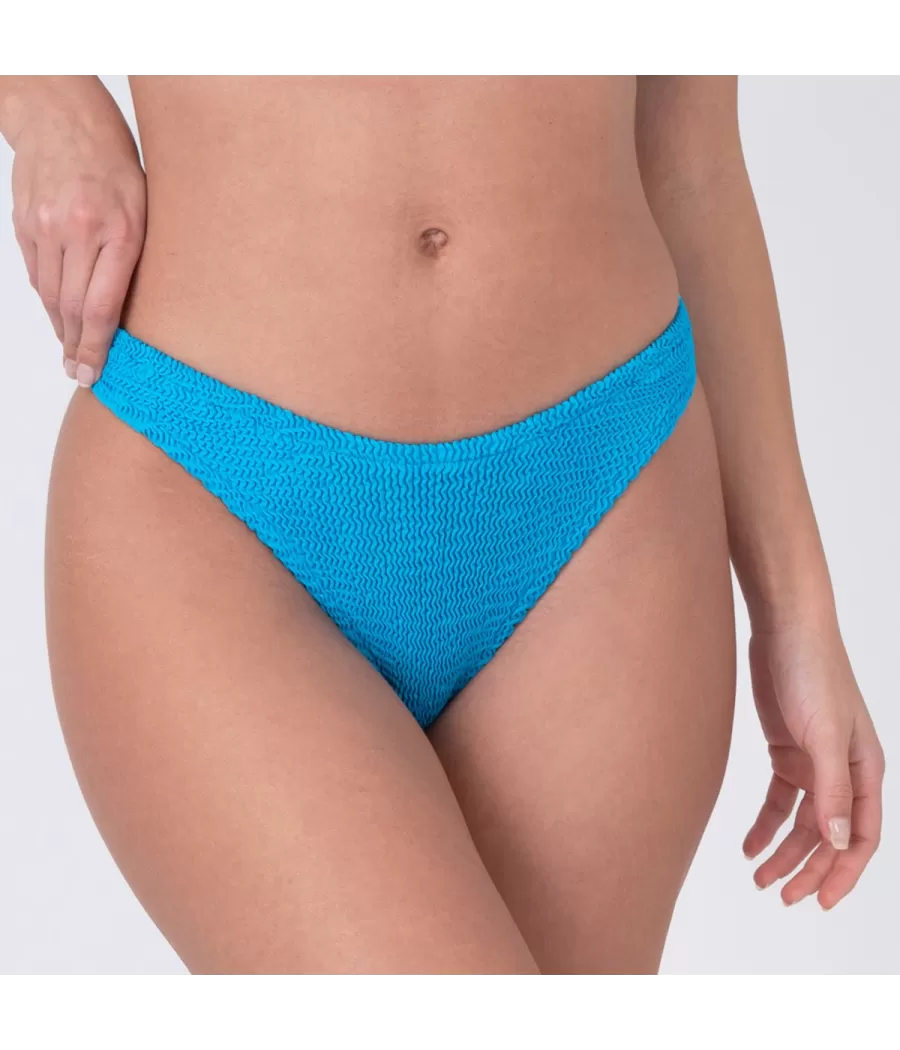 Culotte de maillot femme echancrée odelya one size Wavy bleu | Kiwi Saint Tropez