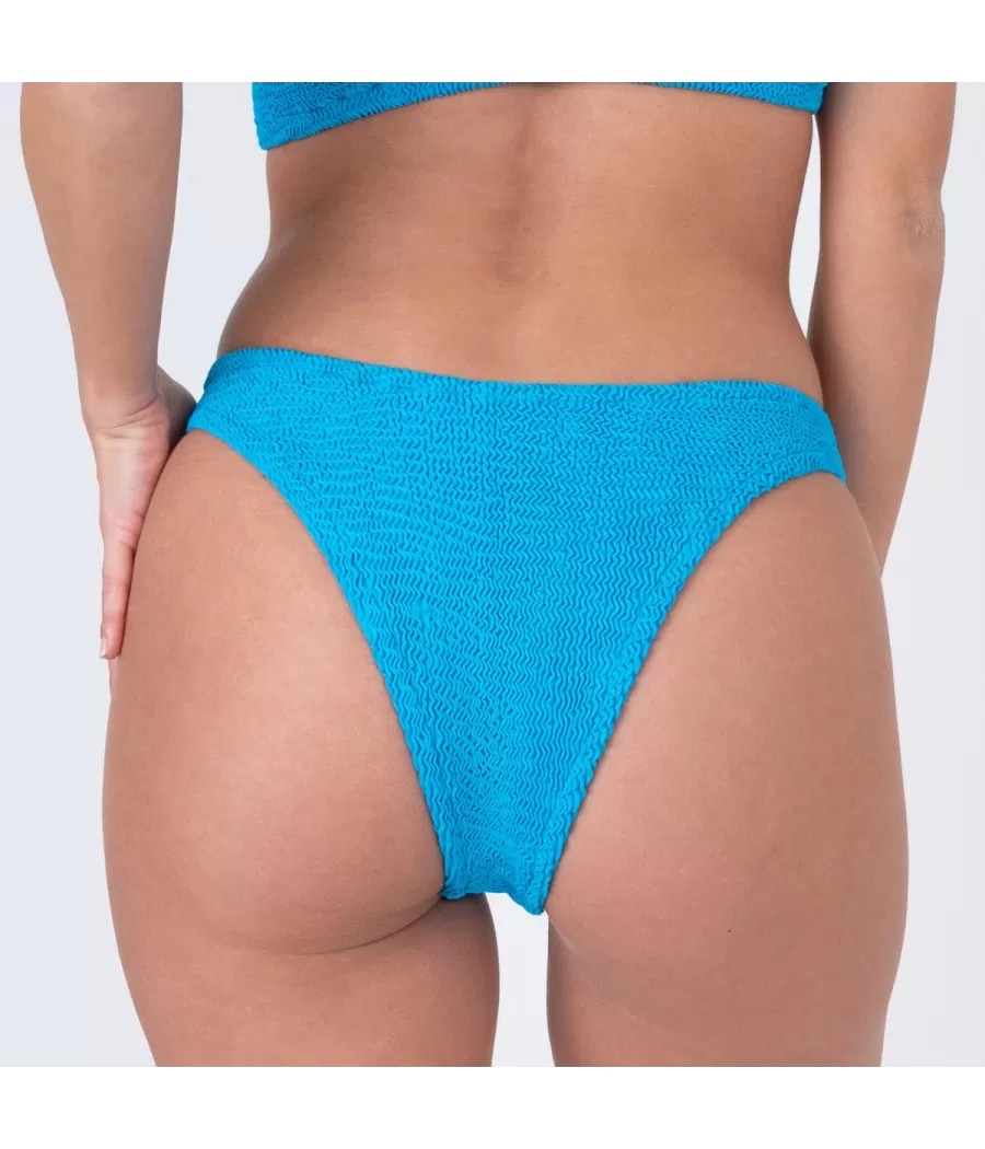 Culotte de maillot femme echancrée odelya one size Wavy bleu | Kiwi Saint Tropez