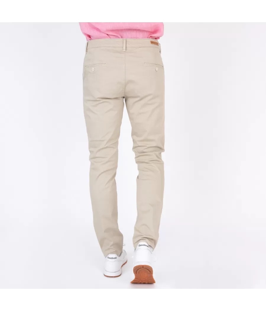 Pantalon homme revers zephir naturel | Kiwi Saint Tropez