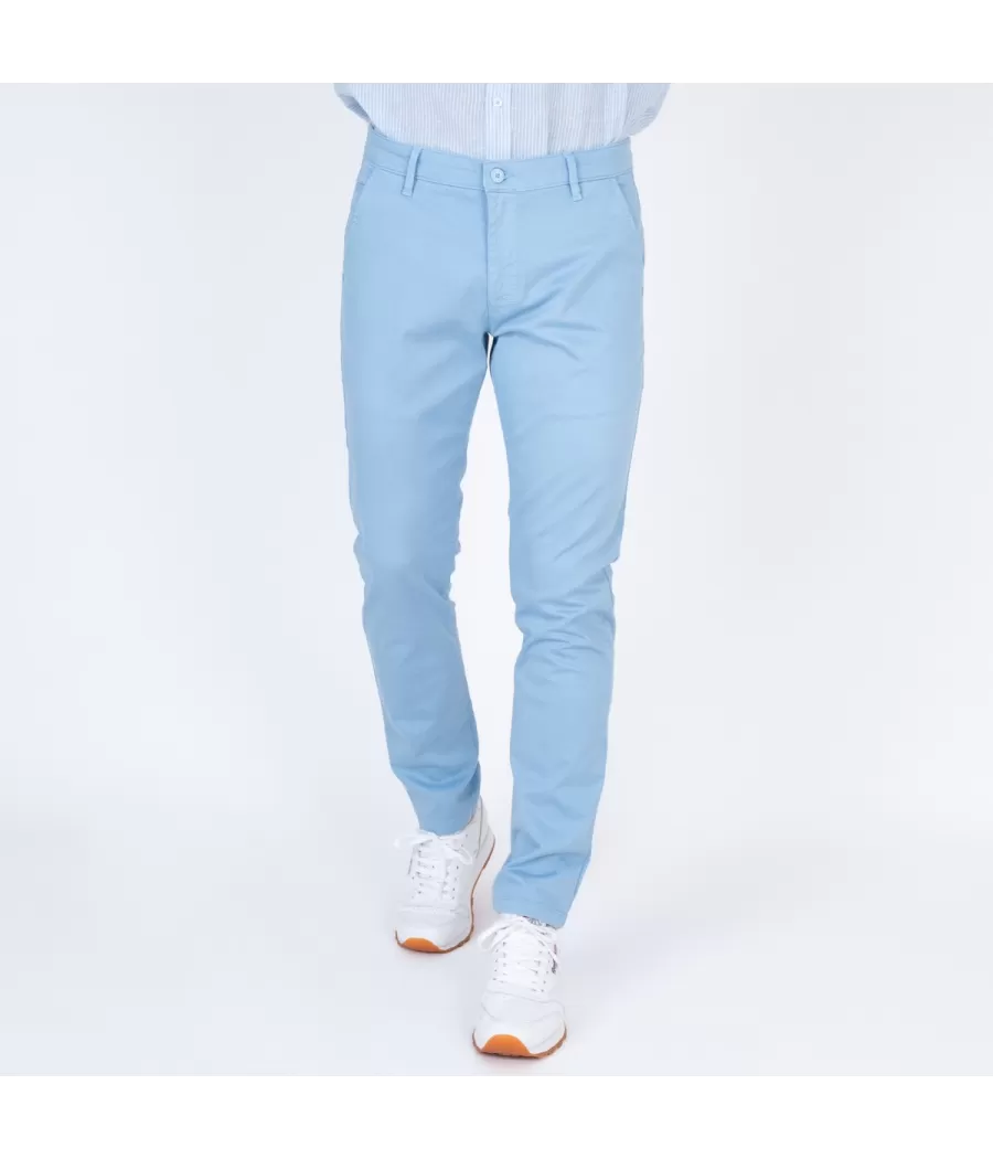 Pantalon homme revers zephir sky - Pants | Kiwi Saint Tropez