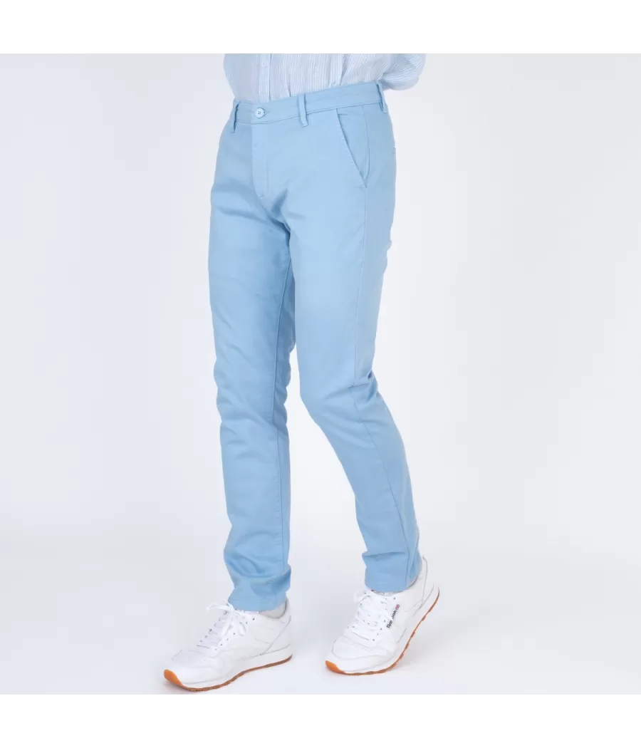 Pantalon homme revers zephir sky | Kiwi Saint Tropez