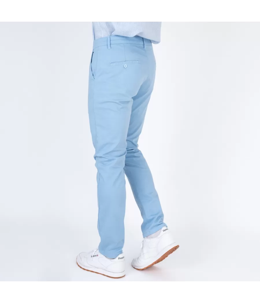 Pantalon homme revers zephir sky | Kiwi Saint Tropez