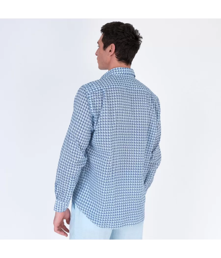 Chemise homme losange bleu | Kiwi Saint Tropez