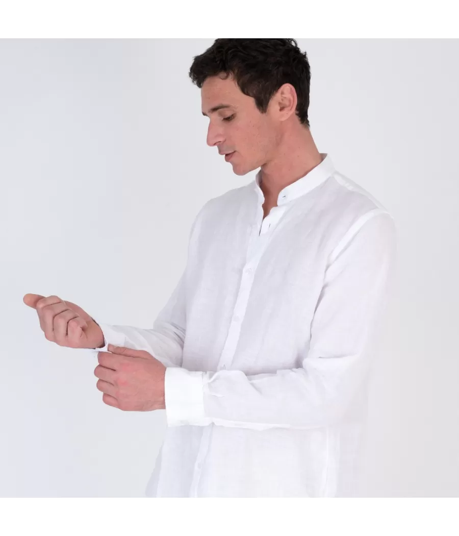 Chemise homme en lin radja blanc | Kiwi Saint Tropez