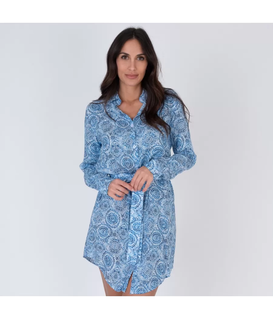 Liquette femme rosace bleu - Long shirts women | Kiwi Saint Tropez