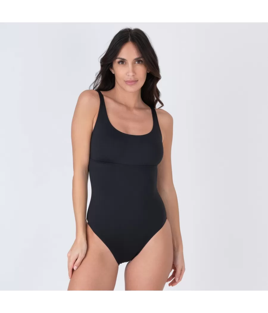 Maillot 1 pièce femme basique savane noir | Kiwi Saint Tropez