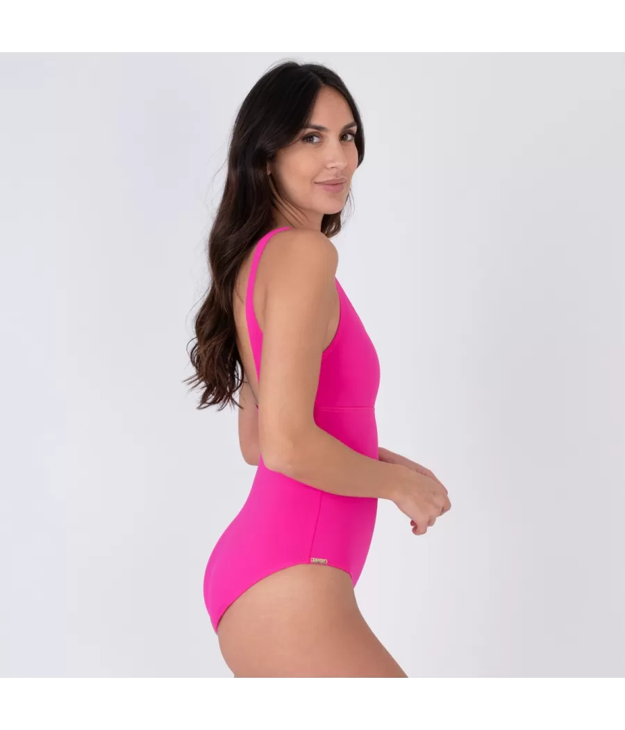 Maillot 1 pièce femme basique savane fushia | Kiwi Saint Tropez