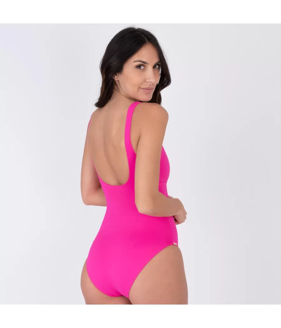 Maillot 1 pièce femme basique savane fushia | Kiwi Saint Tropez