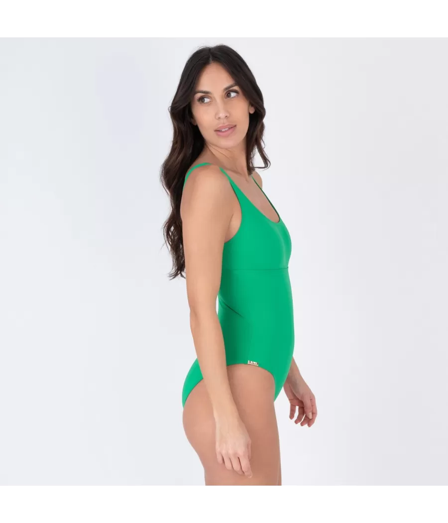 Maillot 1 pièce femme basique savane menthe | Kiwi Saint Tropez