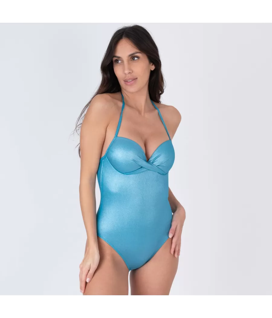 Maillot 1 pièce femme coques splendide turquoise