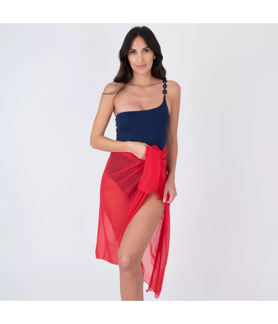 Paréo femme long voile savane rouge