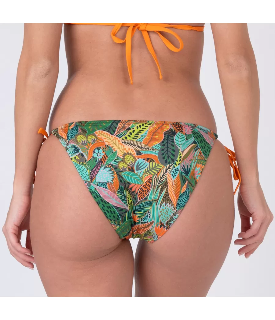 Culotte de maillot femme nouée Amazonie vert | Kiwi Saint Tropez