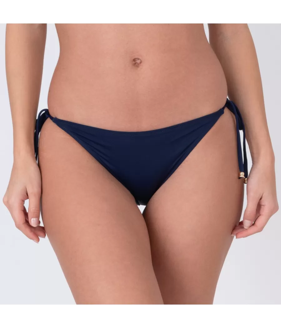 Culotte de maillot femme nouée savane navy - Maillots séparables unis | Kiwi Saint Tropez