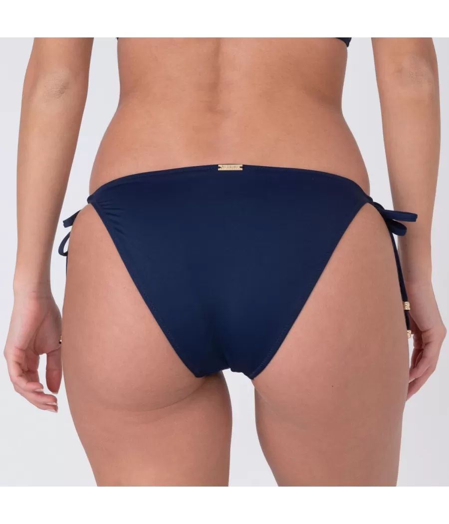 Dames bikinislip savannah marine met knopen - Maillots séparables unis | Kiwi Saint Tropez