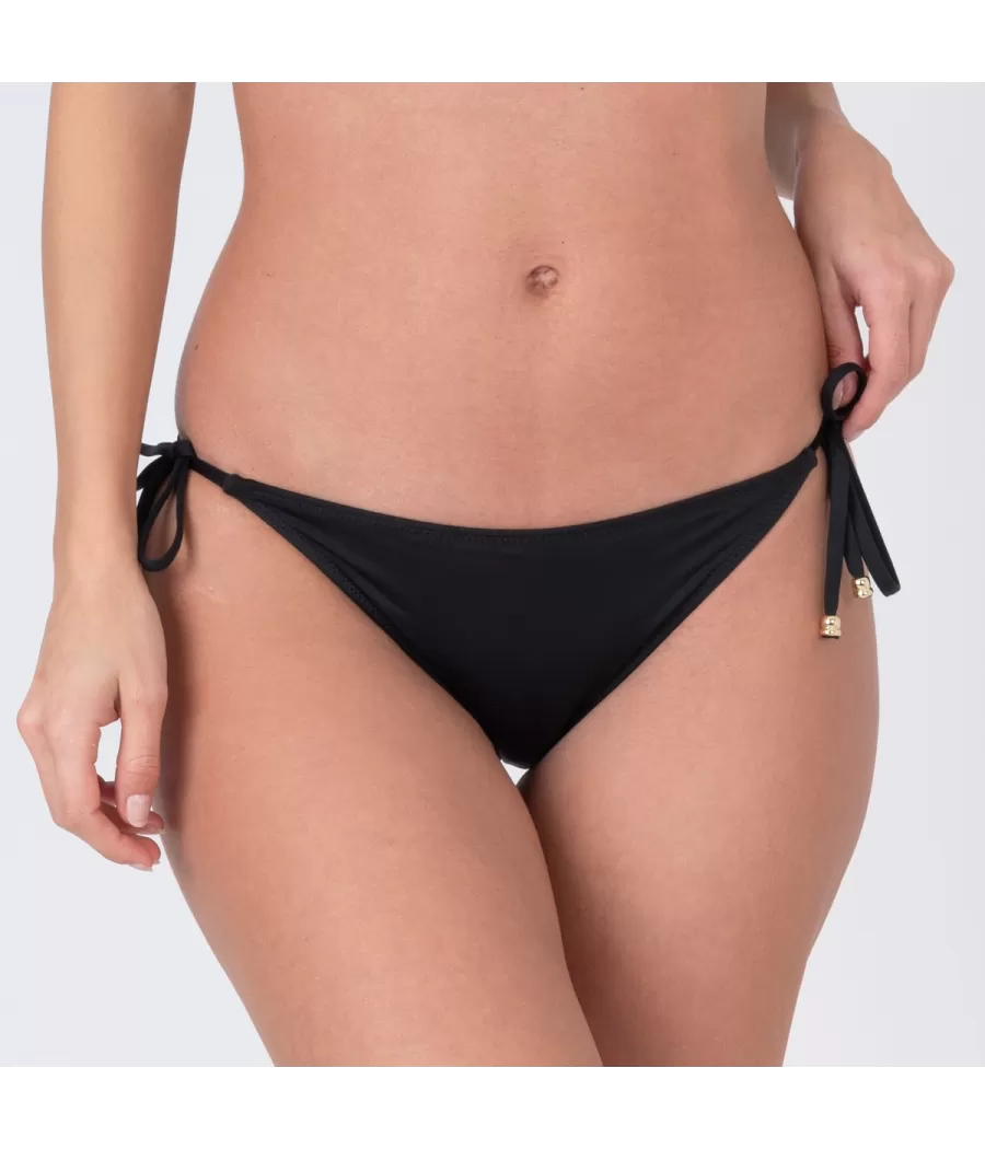 Culotte de maillot femme nouée savane noir - Plain mix and match | Kiwi Saint Tropez