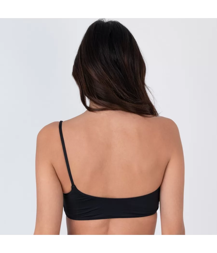 Haut de maillot femme mono-bretelle savane noir - Plain mix and match | Kiwi Saint Tropez