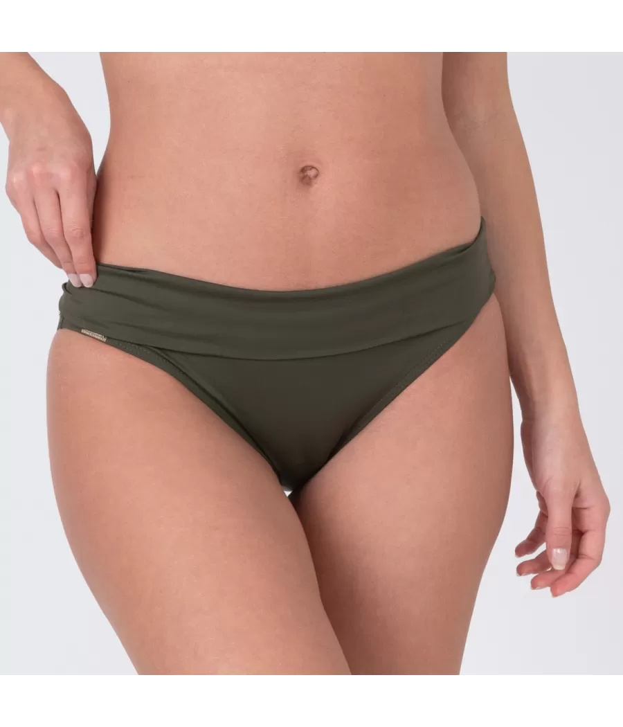 Culotte de maillot femme revers savane kaki | Kiwi Saint Tropez